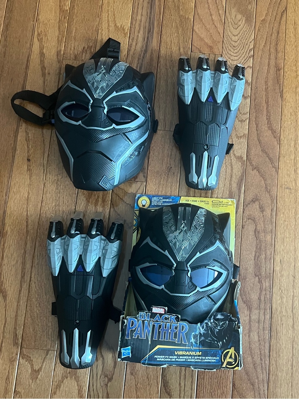Black Panther Vibranium Masks and Gloves by Hasbro- 2 each